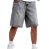 Boys Baggy Jean Shorts Elastic Waist Loose Fit Streetwear-4