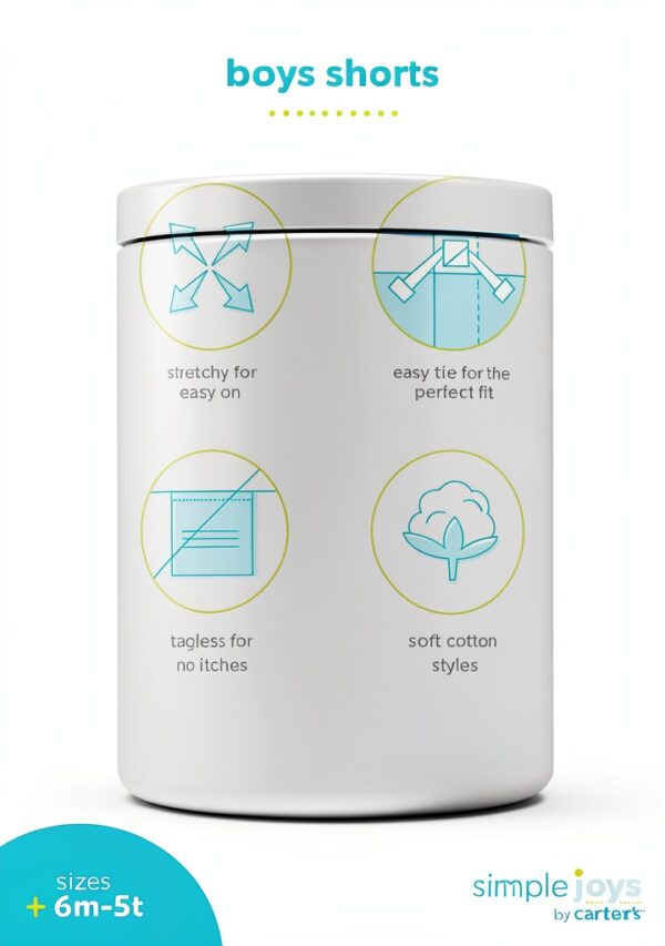 Carters Boys Knit Cargo Shorts 2-Pack Adjustable Drawstring-2