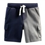 Carters Boys Knit Cargo Shorts 2-Pack Adjustable Drawstring-0