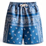 Boys Paisley Print Shorts Soft Fabric Elastic Waist Summer-0