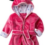 Baby Hooded Robe Flannel Fabric Rosered Unisex Toddler-0