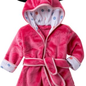 Baby Hooded Robe Flannel Fabric Rosered Unisex Toddler-0